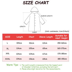 Black Fashion Adult Waterproof Long Raincoat Women Men Rain Coat Hooded For Outdoor Hiking Travel Fishing Climbing Thickened