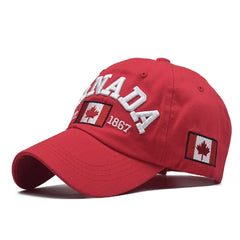 I Love Canada" Washed Cotton Baseball Cap – Snapback Hat with Embroidery for Men & Women, Casual Dad Hat
