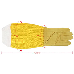 Beekeeper Gloves with Protective Sleeves – Ventilated & Professional Anti-Bee Gloves for Apiculture and Beehive Handling