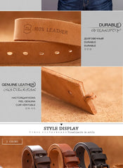 Top Cow Genuine Leather Belt for Men – Luxury Designer High-Quality Vintage Brown Cowboy Belt