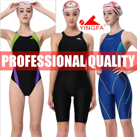 Women's & Girl's Competition Kneeskin Swimsuit – Professional Racing Swimwear | FINA Approved | Sizes #925, #937, #921