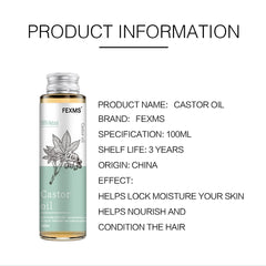 100% Pure And Castor Oil For Hair Growth, Eyelashes And Eyebrows - Carrier Oil For Essential Oils, Aromatherapy And Massage
