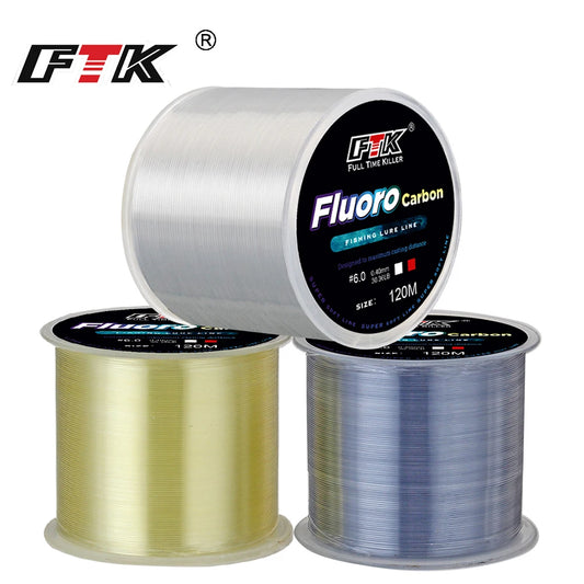 FTK 120m Fishing Line | 0.2mm-0.6mm | 7.15LB-45LB Fluorocarbon Coated Nylon Fishing Line