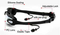 Men's Swimming Shorts – Waterproof Competition Swim Trunks | Swim Equipment Set with Goggles, Earplugs, Cap & Case | 2022 Swimwear Half Pants