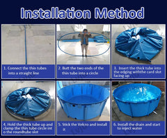 LVJU Foldable Fish Tank - 180 Gallon (680L) Round Plastic Pond for Fresh/Salt Water Breeding, 120cm Diameter x 60cm Height