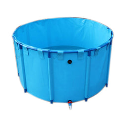 LVJU Foldable Fish Tank - 180 Gallon (680L) Round Plastic Pond for Fresh/Salt Water Breeding, 120cm Diameter x 60cm Height