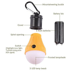 Portable Camping Light | Mini LED Bulb Emergency Lamp with 3 Lighting Modes & Hanging Hook