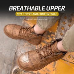 Safety Shoes For Men Light Weight Steel Toe Orginal Waterproof Work Safety Sneakers Boots Anti-Smashing Steel Toe Puncture Proof