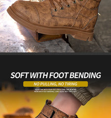 Safety Shoes For Men Light Weight Steel Toe Orginal Waterproof Work Safety Sneakers Boots Anti-Smashing Steel Toe Puncture Proof