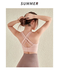 Women’s High Impact Sports Bra – Push-Up Gym Bra with Back Closure, Workout Crop Top for Yoga & Fitness