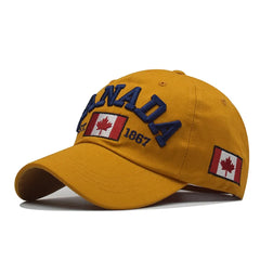 I Love Canada" Washed Cotton Baseball Cap – Snapback Hat with Embroidery for Men & Women, Casual Dad Hat