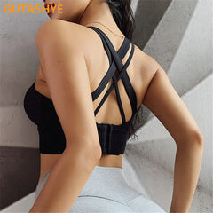 Women’s High Impact Sports Bra – Push-Up Gym Bra with Back Closure, Workout Crop Top for Yoga & Fitness