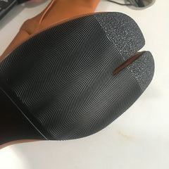 Luxury Design Leather Tabi Boots for Women - Iconic Split Toe Ankle Boots with Round Chunky High Heel | Autumn Winter Fashion Statement Shoes, Black