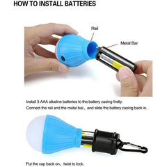 Portable Camping Light | Mini LED Bulb Emergency Lamp with 3 Lighting Modes & Hanging Hook