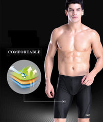Men's Swimming Shorts – Waterproof Competition Swim Trunks | Swim Equipment Set with Goggles, Earplugs, Cap & Case | 2022 Swimwear Half Pants