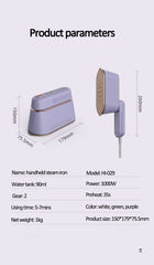 New Handheld Hanging Ironing Machine | 1000W Portable Steam Iron | Wet & Dry Double Ironing with 6 Steam Holes