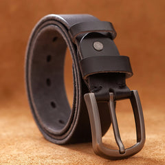 Top Cow Genuine Leather Belt for Men – Luxury Designer High-Quality Vintage Brown Cowboy Belt