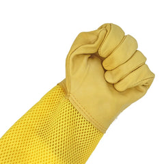 Beekeeper Gloves with Protective Sleeves – Ventilated & Professional Anti-Bee Gloves for Apiculture and Beehive Handling