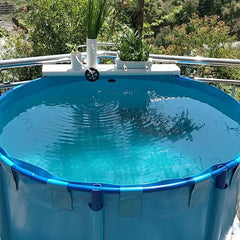 LVJU Foldable Fish Tank - 180 Gallon (680L) Round Plastic Pond for Fresh/Salt Water Breeding, 120cm Diameter x 60cm Height