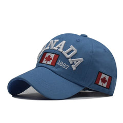 I Love Canada" Washed Cotton Baseball Cap – Snapback Hat with Embroidery for Men & Women, Casual Dad Hat