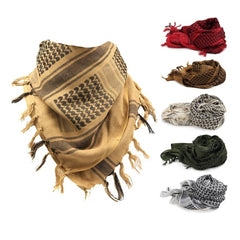 Unisex Tactical Arab Scarf – Lightweight Plaid Cycling Mask & Hijab Head Wrap for Men & Women (Spring/Summer)