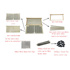 1 Set Queen Rearing System – Bee Larva Cell Cups Frame & Cage for CQR-3 | Royal Jelly Production Beekeeping Equipment