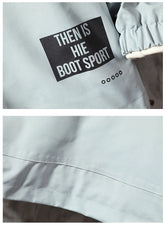 Men's Jacket Hoodie Fashion Streetwear Color Contrast Patchwork Hooded Jacket Waterproof Windbreaker Zip Up Coat Male Outwear