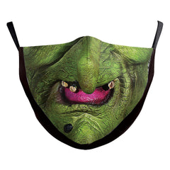 Masque anti-poussière double couche à impression numérique drôle de crâne d'Halloween