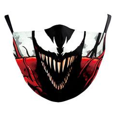 Masque anti-poussière double couche à impression numérique drôle de crâne d'Halloween