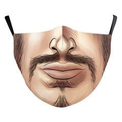 Wansheng Impression numérique Visage Animal Tigre Oreille Suspendu Masque Double Couche