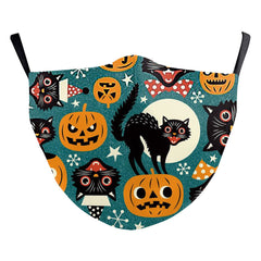 Masque anti-poussière double couche à impression numérique drôle de crâne d'Halloween