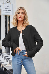 Women's Fashion Loose Retro Single Row Button Coat
