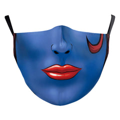 Masque anti-poussière double couche à impression numérique drôle de crâne d'Halloween