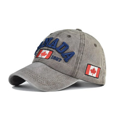Canada Dad Baseball Cap – Unisex Cotton Cap with Embroidered Maple Leaf Flag, Outdoor Sun Hat for Adults