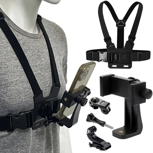 Smartphone & Action Cam Chest Strap Mount - Wireless POV Holder for iPhone, GoPro, and DJI Live Shooting