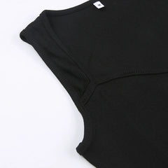 CIBBAR Basic Knit Long Dress – Korean Fashion Square Collar Sleeveless Women’s Casual Summer Y2K Vintage Outfit