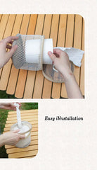 Portable Camping Tissue Case | Roll Paper Storage Bag with Hook | Tent Hanging Napkin Holder