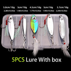 5PCS Wobbler Lures Set – 3g/10g/15g Metal VIB Sinking Fishing Lures | Hard Bait for Sea Fishing & Artificial Pesca