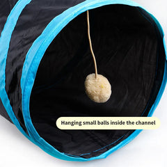 Foldable Cat Tunnel – Interactive Pet Toy with Breathable Material & Crinkle Paper for Indoor Play