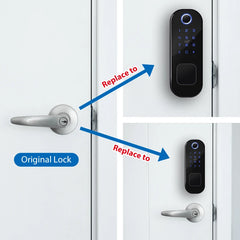 Fingerprint Waterproof Outdoor Garden Lock Remote Control TTLock App Code Keyless Smart Door Lock Electric Rim Lock and Gateway