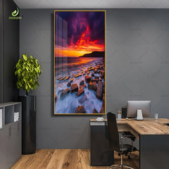 Modern Landscape Paintings – Crystal Porcelain Art Murals for Living Room