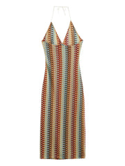 Deep V-Neck Summer Dress for Women – Sexy High-Waisted Sleeveless Backless Halter Gown | Elegant Party & Prom Vestido