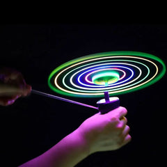 Kids LED Luminous Flying Disc – Pull String UFO Propeller Toy for Outdoor Fun & Sports