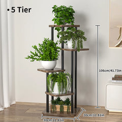 Iron Plant Holder & Flower Stand Rack - Home Garden Storage Shelf for Pots & Decor
