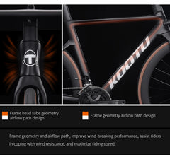KOOTU Full Carbon Fiber Road Bike – Ultra-Light Pure Oil Disc Brake Bicycle with SHIMANO R7120 24-Speed Components | Performance Cycling for Adults