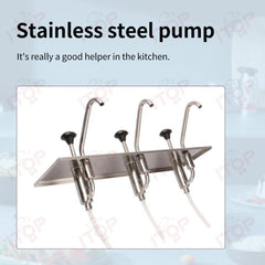 3.6L Stainless Steel Sauce Pump Dispenser | Commercial Kitchen Sauce Station | Ketchup & Black Pepper Sauce Dispenser