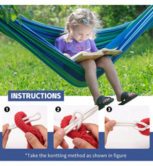 WESTTUNE Outdoor Canvas Hammock | Camping Swing with Tree Ropes | 200kg Load-Bearing for Garden, Patio & Backyard