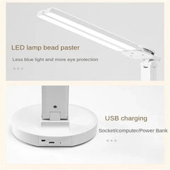 Energy-Saving USB Double Lamp LED Foldable Reading Light with Mobile Phone Bracket – Desk Study Lamp for Children, Bedroom & Table