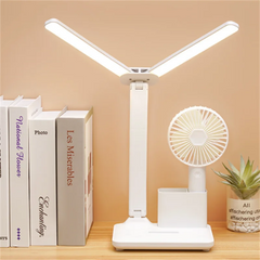 Energy-Saving USB Double Lamp LED Foldable Reading Light with Mobile Phone Bracket – Desk Study Lamp for Children, Bedroom & Table