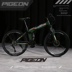 High Carbon Steel Folding Mountain Bike – Shock-Absorbing, Variable Speed Road & Racing Bike for Men, Women & Teenagers